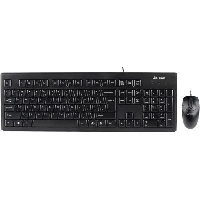 Kit tastatura + mouse A4tech KRS-8372, cu fir, negru foto