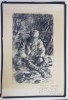 Desen Original Poitevin Skeletti 1919, Carbune pe Hartie, 12.5x21 cm, Album Arta Semnat