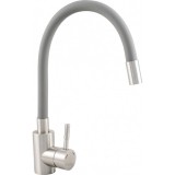 Baterie bucatarie Ermetiq ER-YX208G, pipa flexibila, cartus ceramic, Inox Gri
