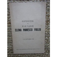 CATALOG EXPOZITIE PICTURA ELENA MANESCU FAILER 1-14 OCTOMBRIE 1968