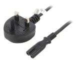 Cablu Alimentare BS 1363 G la IEC C7 1,8m Negru 2,5A 250V