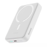 Acumulator extern Baseus Magnetic Mini, 10000mAh, Fast Charge, Wireless, Alb