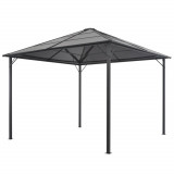 Pavilion cu acoperiș, negru, 3 x 3 m, aluminiu, vidaXL