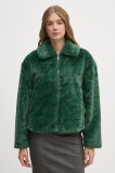 United Colors of Benetton geaca femei, culoarea verde, de tranzitie, 2FBDDN06V