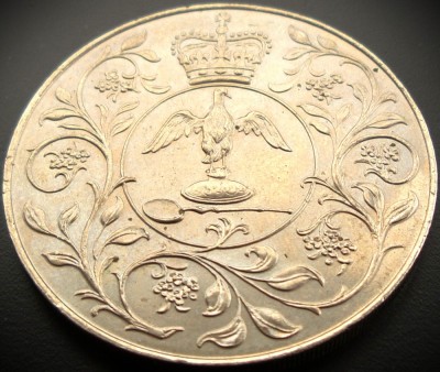 Moneda jubiliară 1 CROWN - ANGLIA, anul 1977 * cod 5428 = excelentă foto
