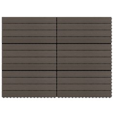 vidaXL Plăci de pardoseală, 6 buc., maro &icirc;nchis, 60x30cm, WPC, 1,08 m&sup2;