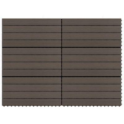 Plăci de pardoseală, 6 buc., maro &amp;icirc;nchis, 60x30cm, WPC, 1,08 m&amp;sup2; foto