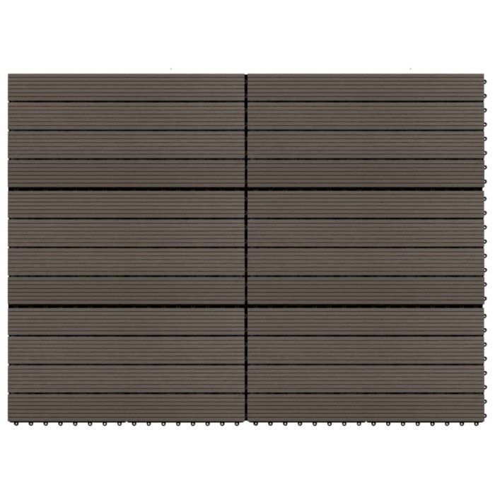 Plăci de pardoseală, 6 buc., maro &icirc;nchis, 60x30cm, WPC, 1,08 m&sup2;