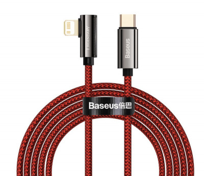 Baseus Legend Cablu USB tip C Lightning &amp;icirc;nclinat de 2m roșu foto