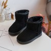 Cizme tip UGG copii, imblanite, scurte, negre, marimea 32, piele sintetica, iarna