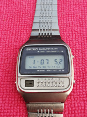 SEIKO Calculator Alarm LCD Primul de la Seiko Vintage Rar Stare Foarte Buna foto