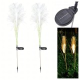 Cumpara ieftin Set 2 x Lampa solara decorativa gradina, verde, 85 x 12 cm, lumina calda, fibra optica