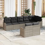 VidaXL Set de canapele pentru grădină 8 pcs Gri deschis Rattan poli