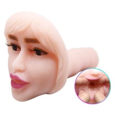 Frumusețe Rară - Masturbator cu Formă de Față, cu Vibrații, 20 cm
