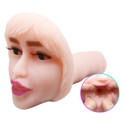 Frumusețe Rară - Masturbator cu Formă de Față, cu Vibrații, 20 cm foto