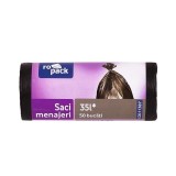 Set 50 saci menajeri, LDPE negru, volum 35L, DSH, 488276