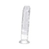 Dildo Transparent Realist Loving Joy 19cm, cu Ventuza si Vene in Relief - Material TPE, Diametru 3.8cm