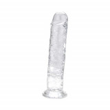 Realiste simple - Loving Joy 19 cm Dildo Transparent Aspect Realist Membru cu Vene in Relief Ventuza de Suctiune