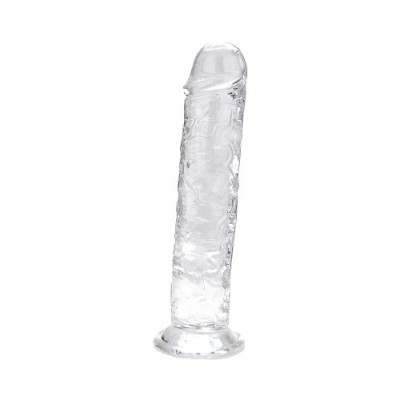 Realiste simple - Loving Joy 19 cm Dildo Transparent Aspect Realist Membru cu Vene in Relief Ventuza de Suctiune foto