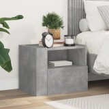 Gossi noptiera de perete, gri beton, 45x30x35 cm