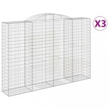 Cumpara ieftin Cosuri gabion arcuite 3 buc. 300x50x200/220 cm, fier galvanizat