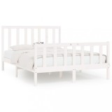 Cumpara ieftin Cadru de pat, alb, 160x200 cm, lemn masiv