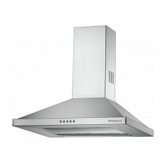 Hota incorporabila decorativa Hausberg, 190 W, 650 m3/h, 1 motor, 90 cm, inox, 3 viteze, Argintiu