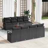 VidaXL Set de Canapea Modulară pentru Grădină 9 pcs Negru Standard