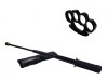 Set Autoaparare: Baston Telescopic Negru 47cm, Maner Tonfa + Box Metalic Negru 0.5cm, Otel, Husa Curea