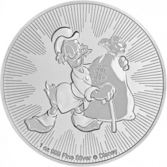 Moneda argint 999 lingou,DISNEY SCROOGE MCDUCK 2018 1 uncie = 31 grame foto