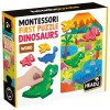Headu - Montessori primul meu puzzle cu Dinozauri ce include 4 forme din lemn