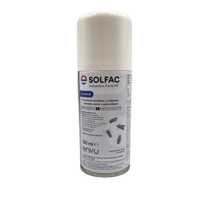 Solfac Automatic Forte NF 150ml insecticid pentru combaterea plosnitelor puricilor gandacilor de bucatarie tantarilor mustelor capuselor moliilor