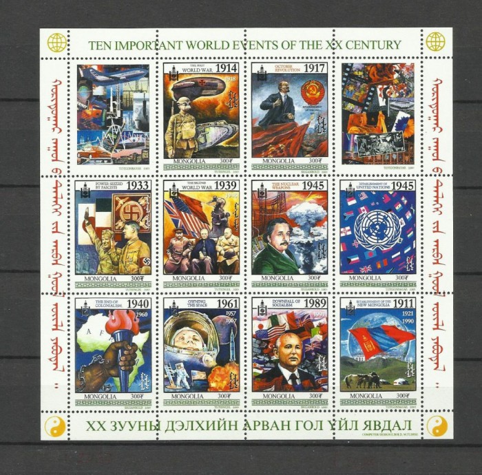 MONGOLIA 2000 EVENIMENTE IMPORTANTE ALE SECOLULUI XX
