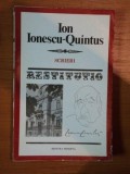 SCRIERI de ION IONESCU QUINTUS , Bucuresti 1981