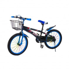 Bicicleta pentru copii, cu cosulet, cadru metalic, 20&amp;quot;, Albastru foto