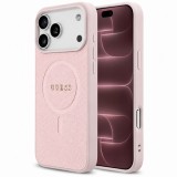 Husa MagSafe pentru Apple iPhone 18 Pro Max / 17 Pro Max, Guess, Saffiano, Roz