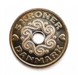 moneda rara DANEMARCA 5 kroner 2000 tiraj mic km # 869