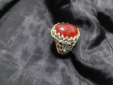 Inel tip ghiul cu piatra superba,inel vintage folosit cu uzura,T.GRATUIT Posta, 38, Rosu