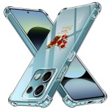 Husa antisoc pentru xiaomi redmi note 14s - airbag tpu, col&Egrave;uri ranforsate- butterfly rosu