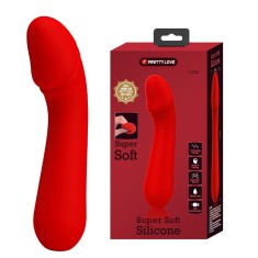 Vibrator Punctul G Cetus, 12 Moduri Vibratii, Sillicon, USB, Rosu, 15 cm