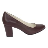 Pantofi eleganti dama din piele naturala box, toc 7 cm - Model Selena NA87BORDOP