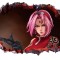 Sticker decorativ, gaura in perete 3D, Naruto, 85 cm, 1029STK