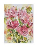Cumpara ieftin Tablou impasto pictat manual, Bujori, 40x30cm acril pe panza in relief efect 3D, Kenny Varniote