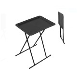 Masuta metalica neagra pliabila 52x37x66cm &ndash; cadru din otel, blat rezistent din PP