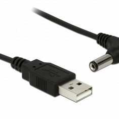 Cablu alimentare USB la DC 5.5 x 2.1 mm 90 grade 1.5m, Delock 83578