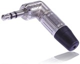 Conector Jack 3.5mm Stereo Tata Unghi 90 Grade Neutrik NTP3RC, Montare Lipire, Diametru Cablu 2-3.7mm, Metal/Plastic Negru