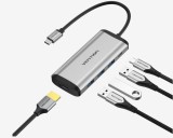 Docking Station Vention, porturi: HDMI (M), 3 x USB 3.2 gen1, PD 100 W, conectare prin USB Type-C (T), rata transfer 5 Gbps, aliaj Al si ABS, argintiu
