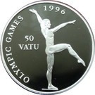 Vanuatu 50 Vatu 1994 - Gymnast, Argint 31.47g/925, Aoc1 KM-30 UNC !!! foto