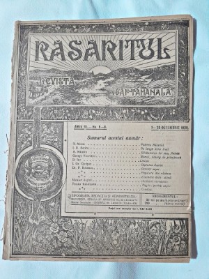 Revista Rasaritul, anul V, nr.5-8/1928 foto