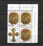 ROMANIA 2011 - SFINTELE PASTI, 3 VALORI CU VINIETA (2), MNH - LP 1893